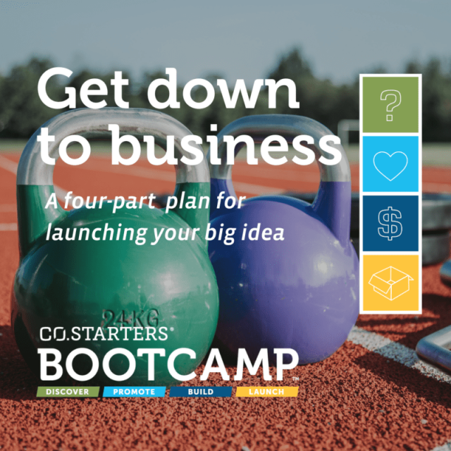 Bootcamp flyer with weights on a track